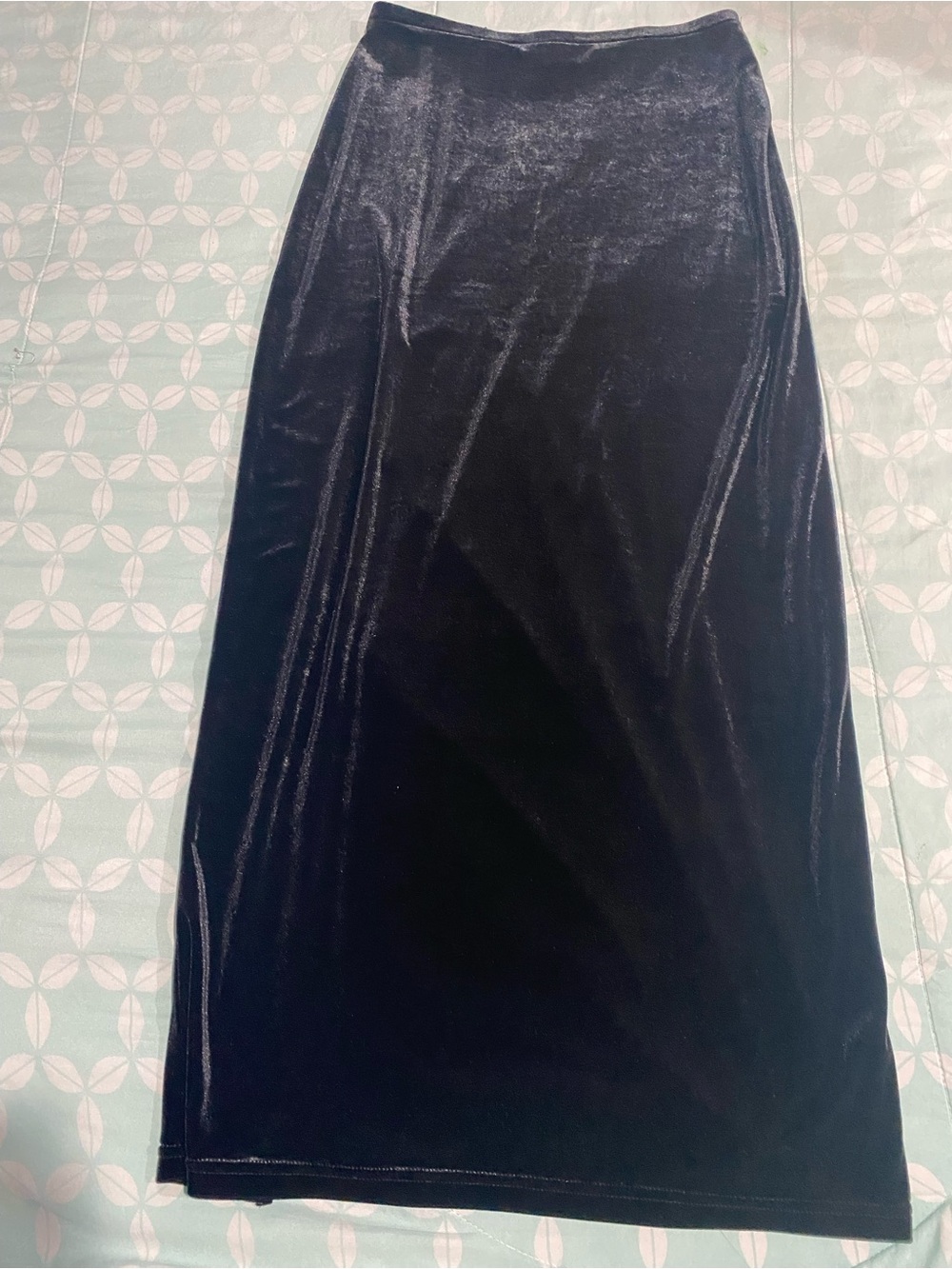 Express Black Velvet Maxi Skirt